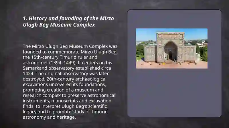 Mirzo Ulugh Beg Museum Complex 3