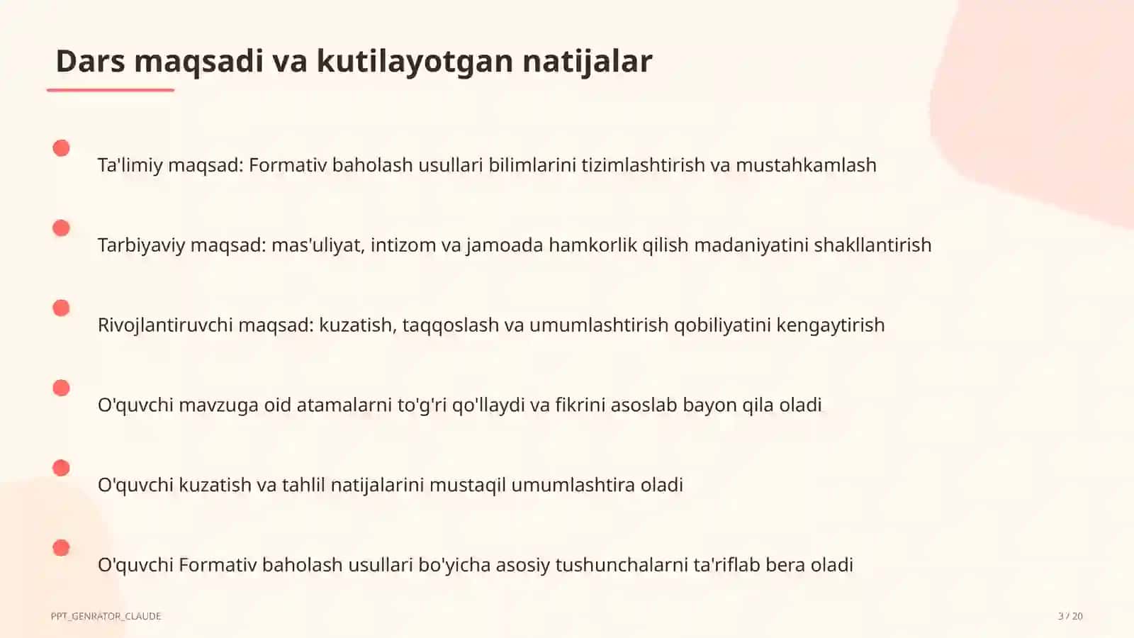 Formativ baholash usullari 1