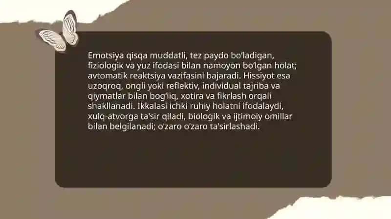 Shaxsning hissiiy irodaviy jabhalari. Emotsiya va hissiyot 3
