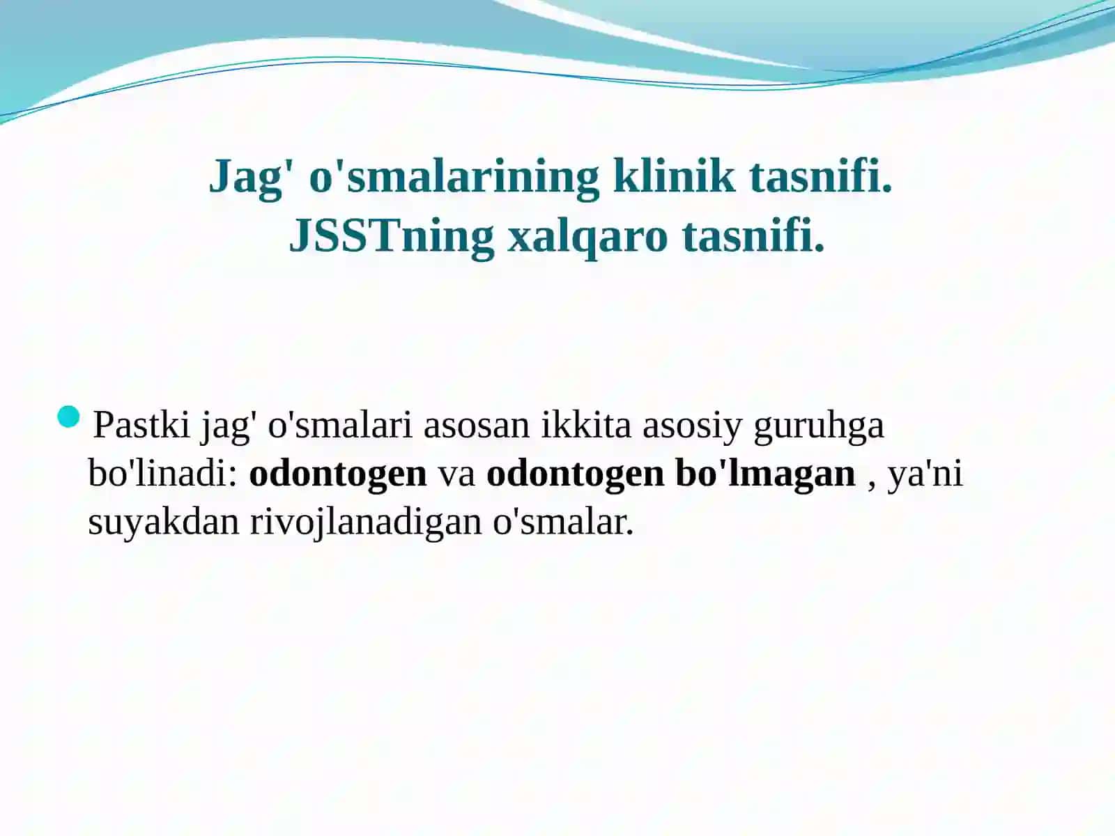 Pastki jag'ning o'smalari 3