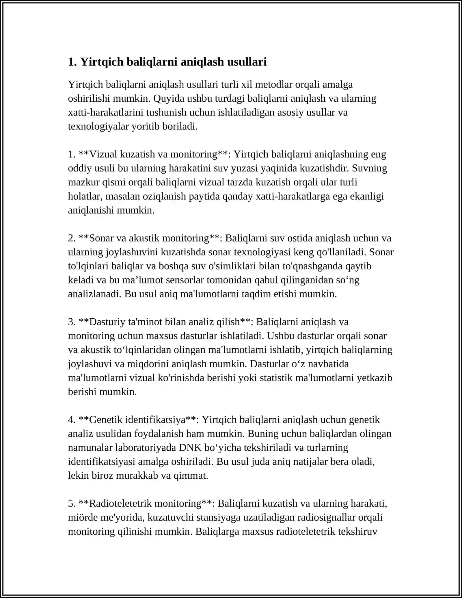 YIRTQICH BALIQLARGA QARSHI KURASHISH 3