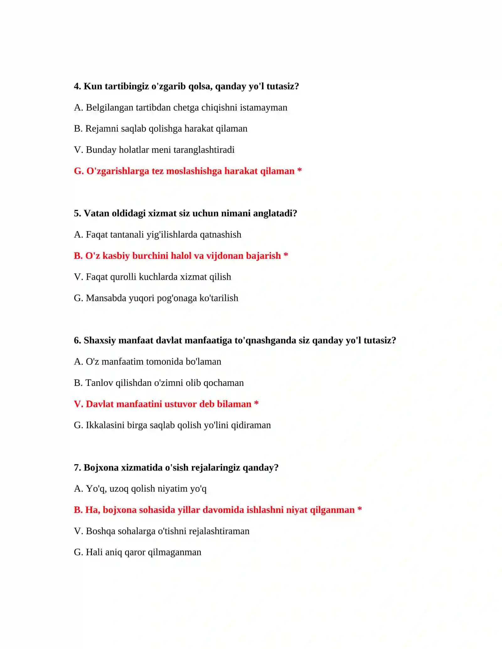 Bojxona Psixologik Testlar PDF 3