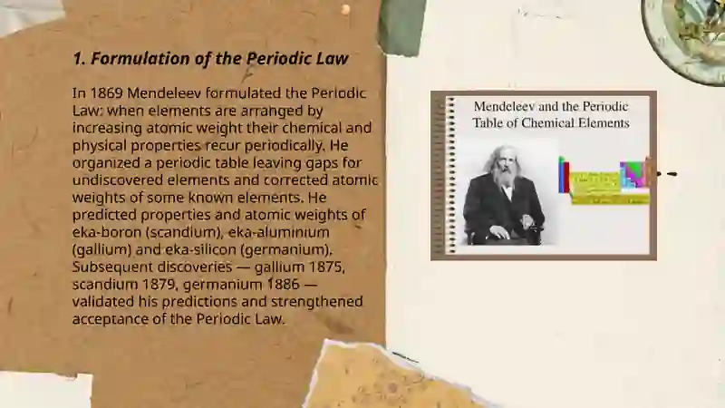Mendeleev's contribution to chemistry 3