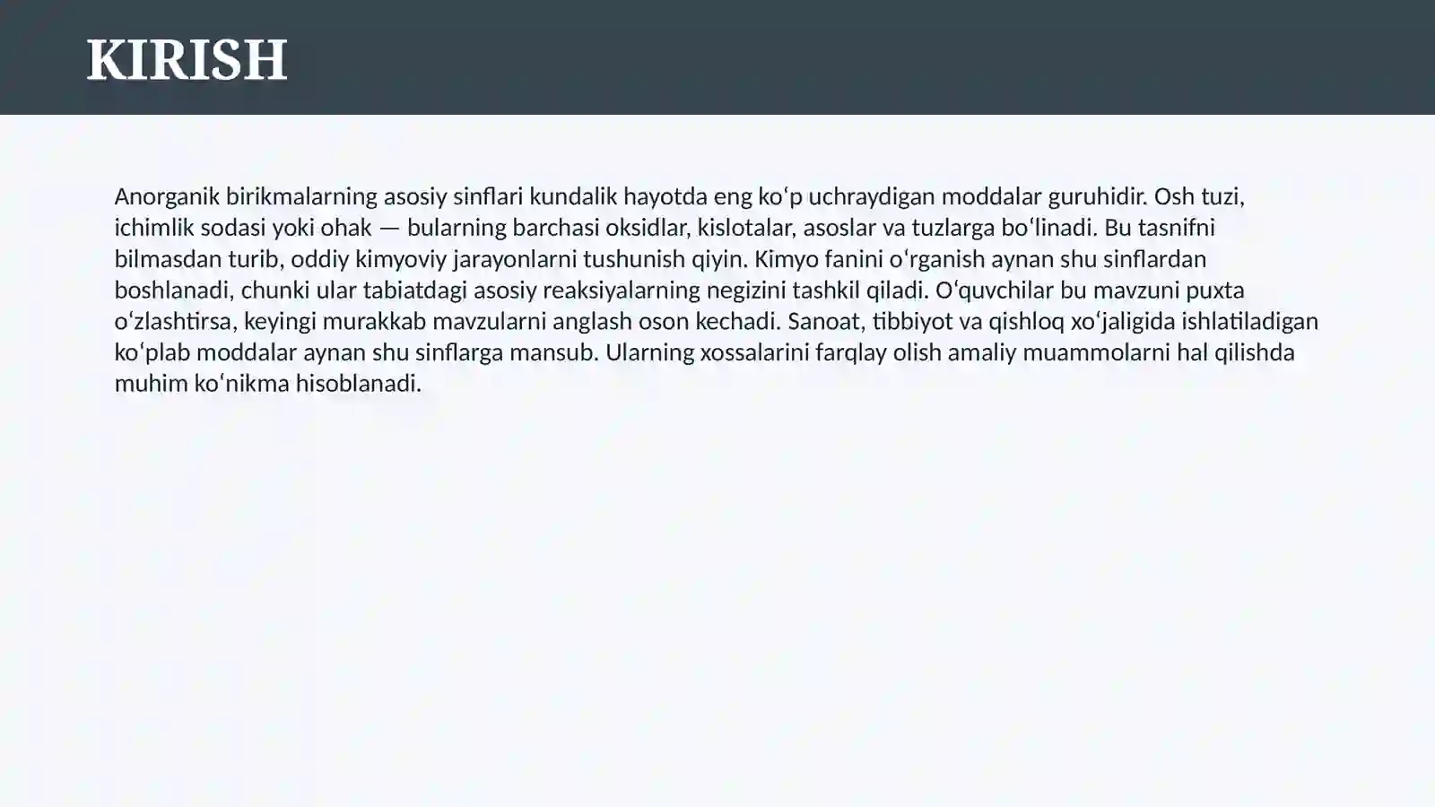 ANORGANIK BIRIKMALARNING ASOSIY SINFLARI 3