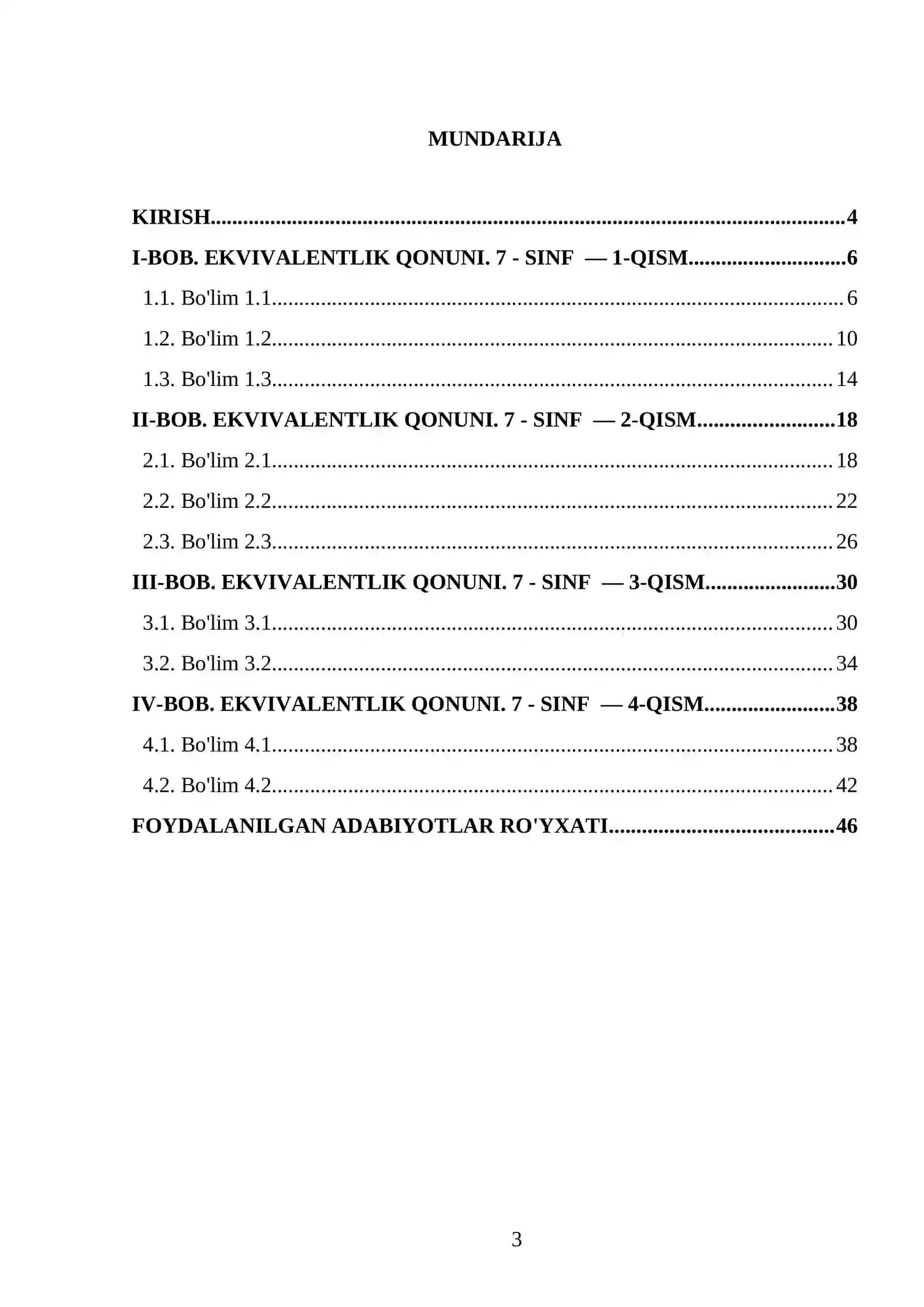 EKVIVALENTLIK QONUNI. 7 - SINF 3