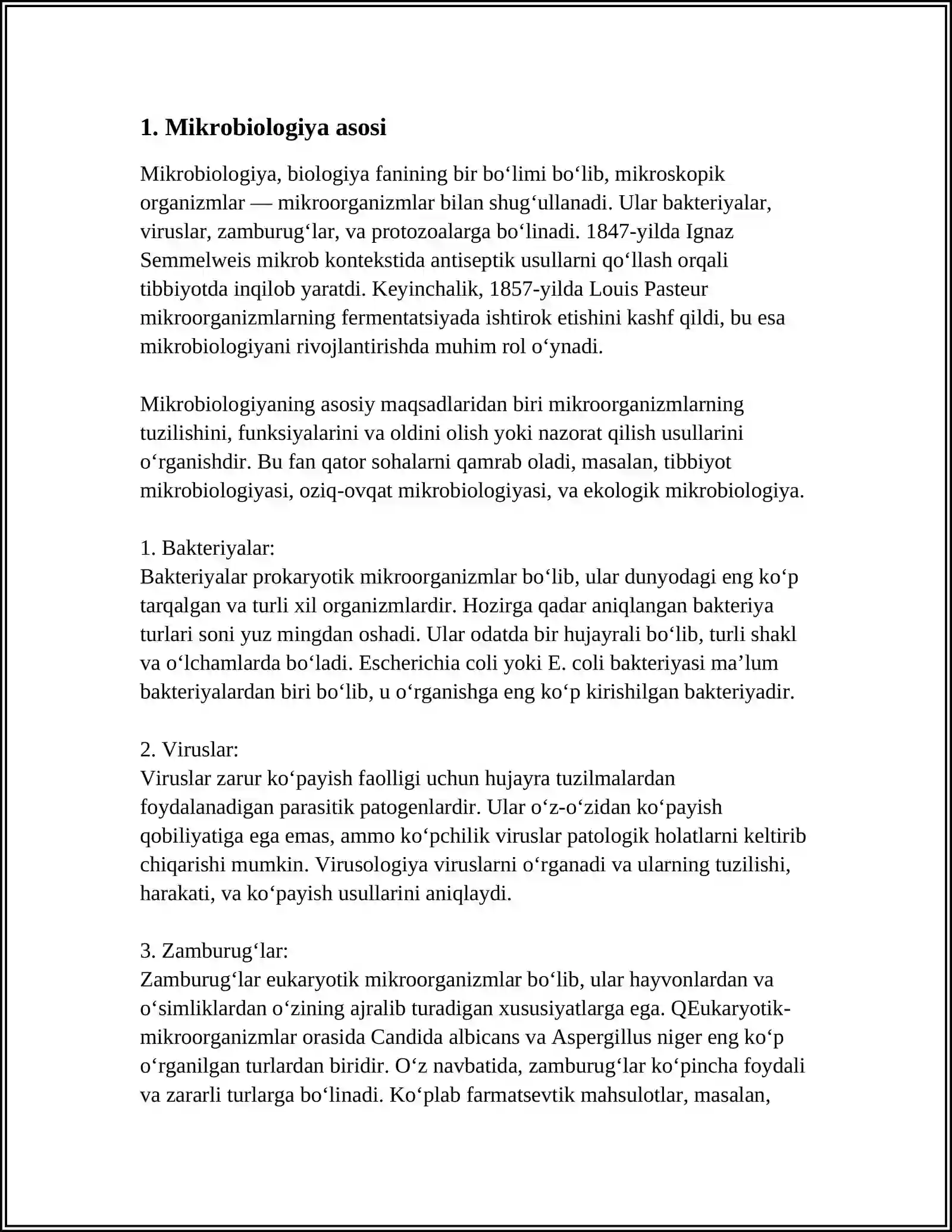 MIKROORGANIZMLARDAN ZARUR MODDALARNI SINTEZLAB OLISH 3