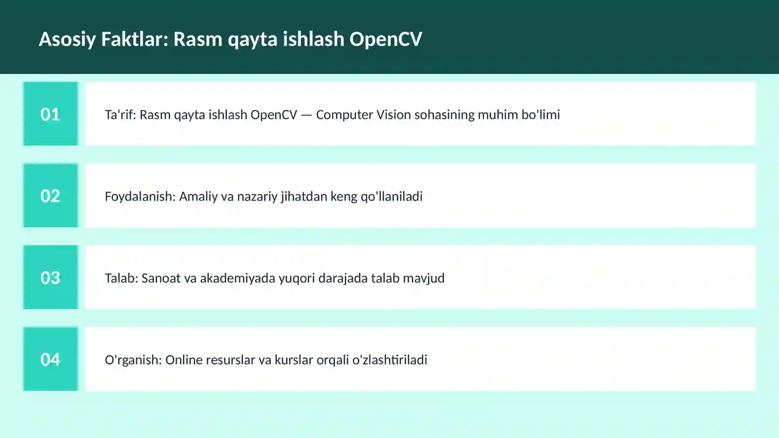 Rasm qayta ishlash OpenCV 3