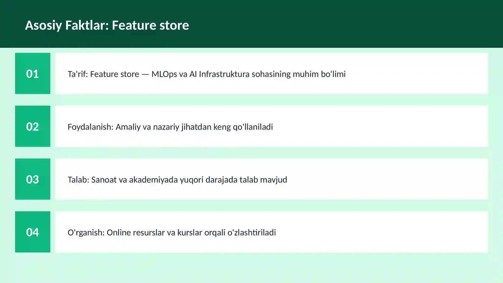 Feature store 3