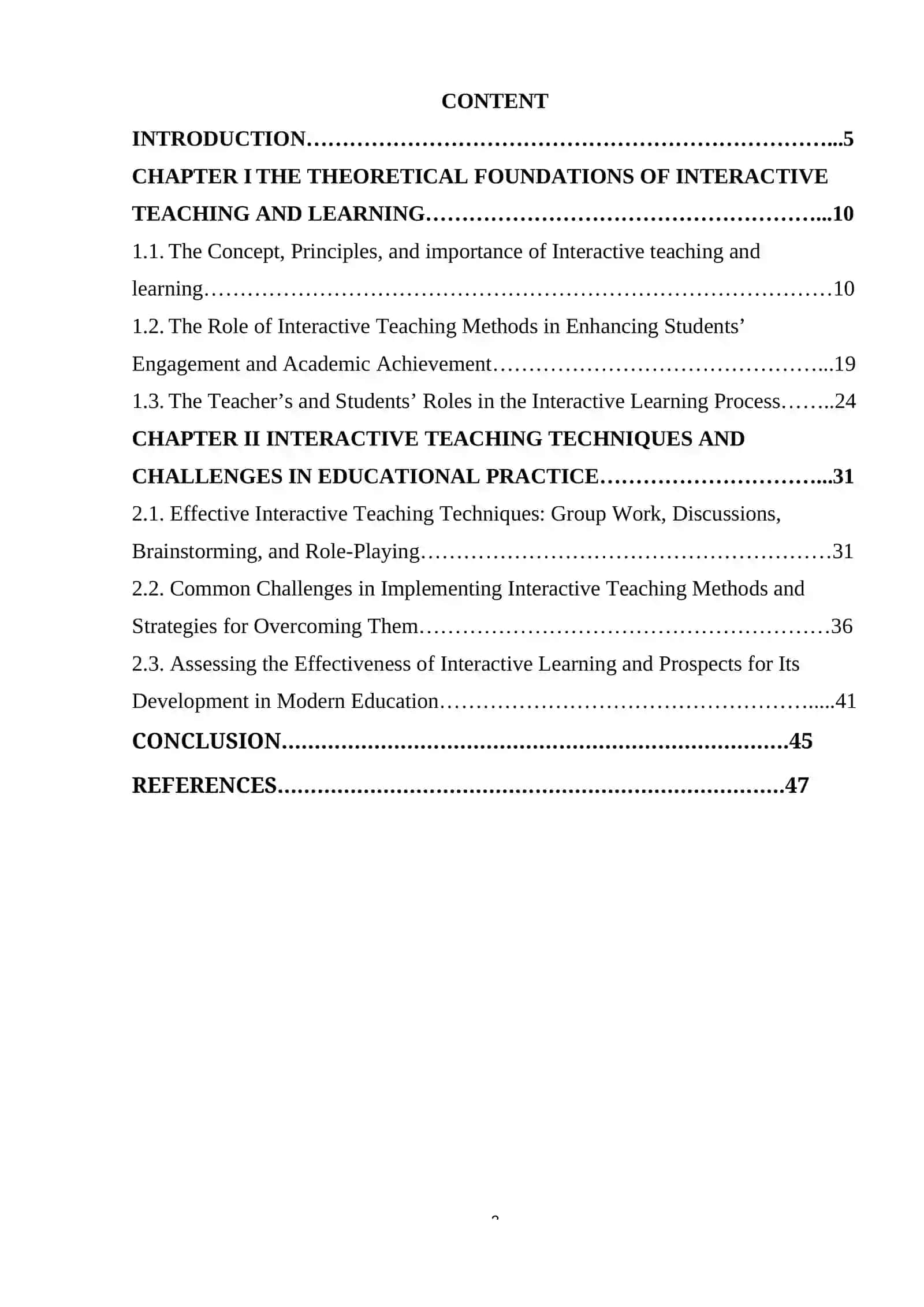 INTERACTIVE TEACHING AND LEARNING: TECHNIQUES AND CHALLENGES 3
