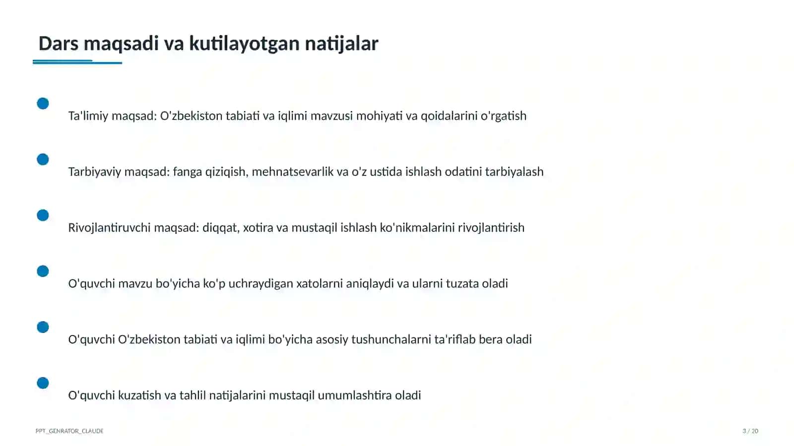 O'zbekiston tabiati va iqlimi (4-sinf) 3