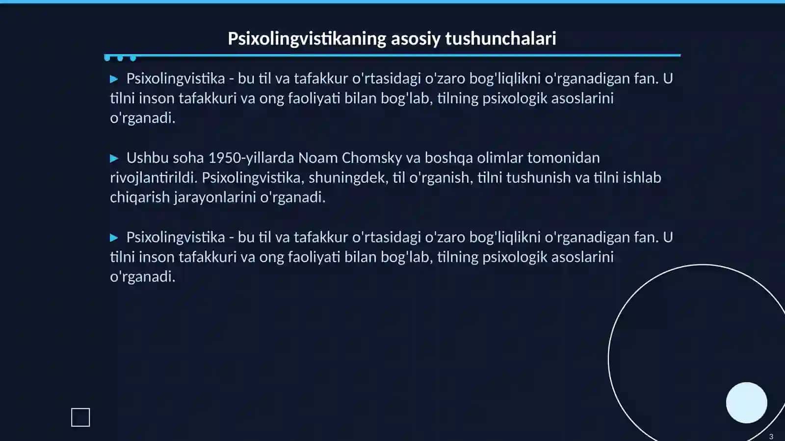 Psixolingvistika -til va tafakkur birligini yorituvchi soha sifatida 3