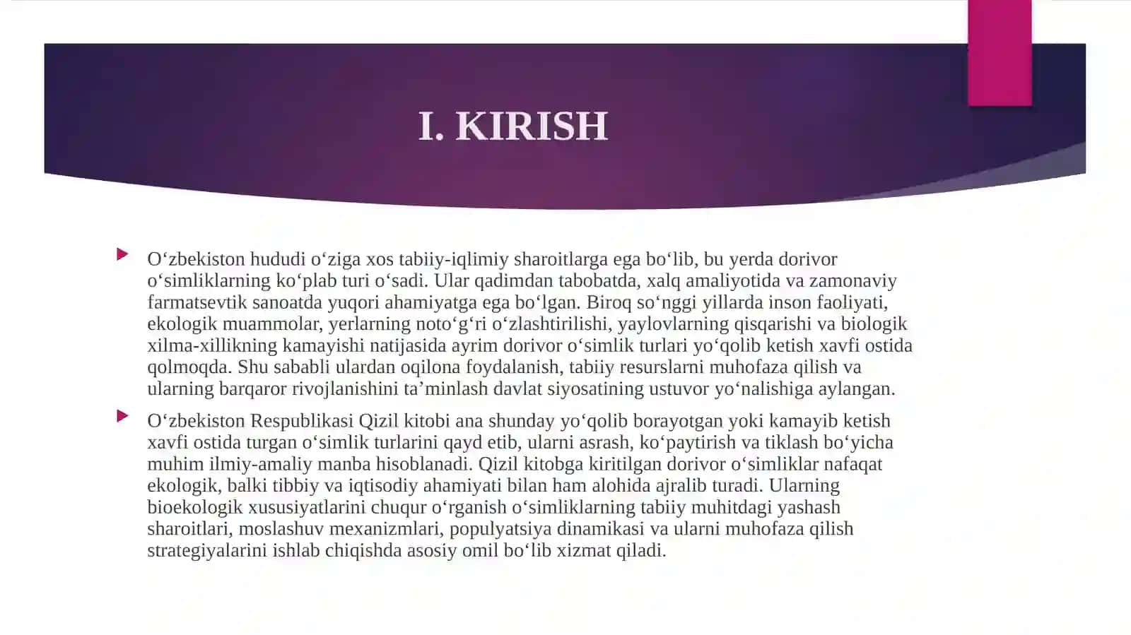 QIZIL KITOBIGA KIRITILGAN DORIVOR O'SIMLIKLARNING BIOEKOLOGIK XUSUSIYATLARI 3