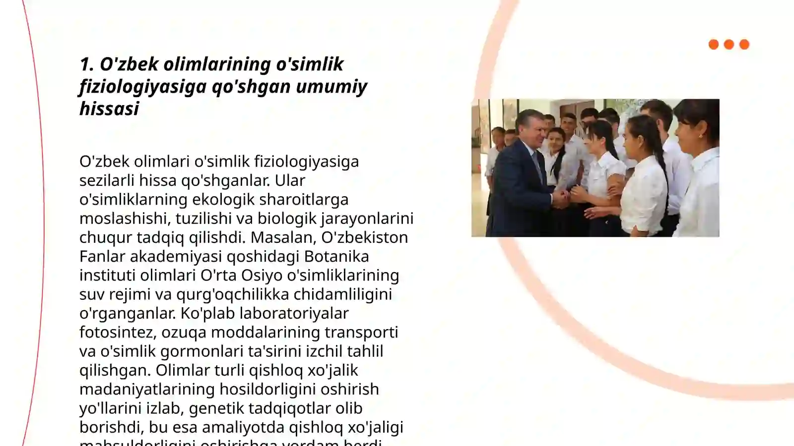 O'simliklar fiziologiyasiga hissa qo'shgan o'zbek olimlarini borgan ilmiy tadqiqot ishlari 3