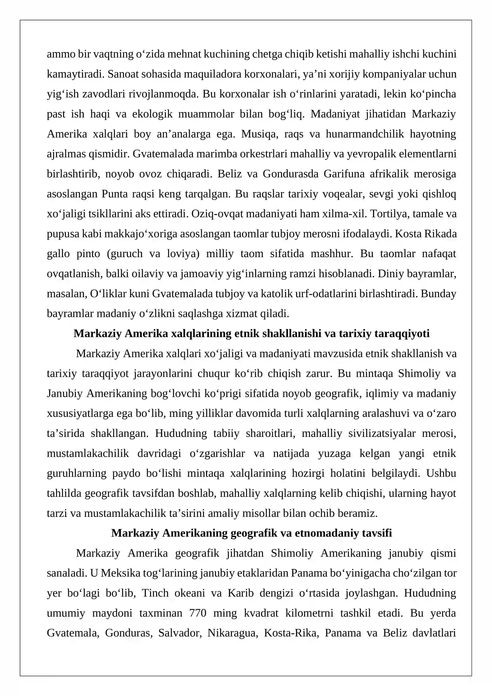 Markaziy Amerika xalqlari xoʻjaligi va madaniyati 3