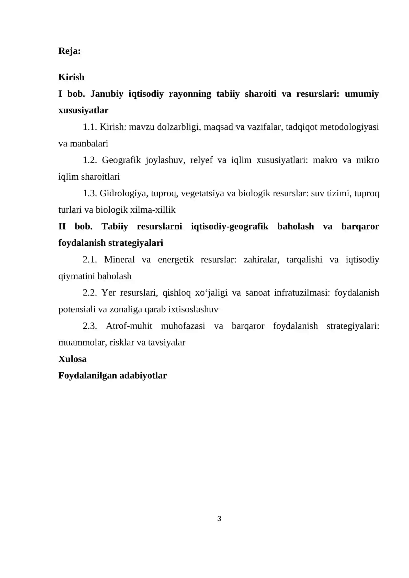 Janubiy iqtisodiy rayoni tabiiy sharoiti va resurslarini iqtisodiy–geografik baholash 3