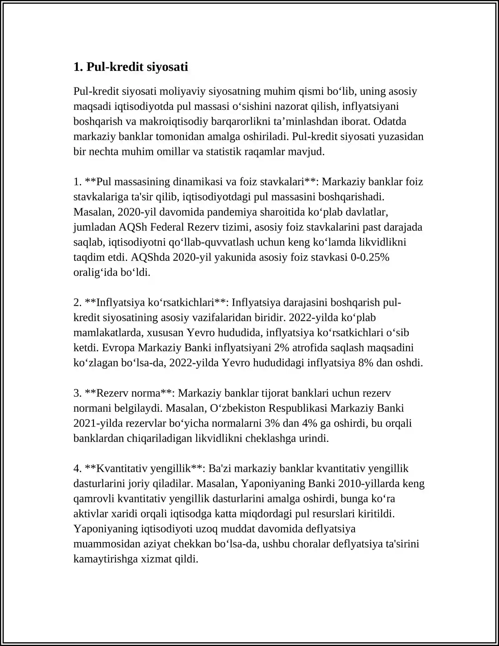 Pul-kredit siyosati 3