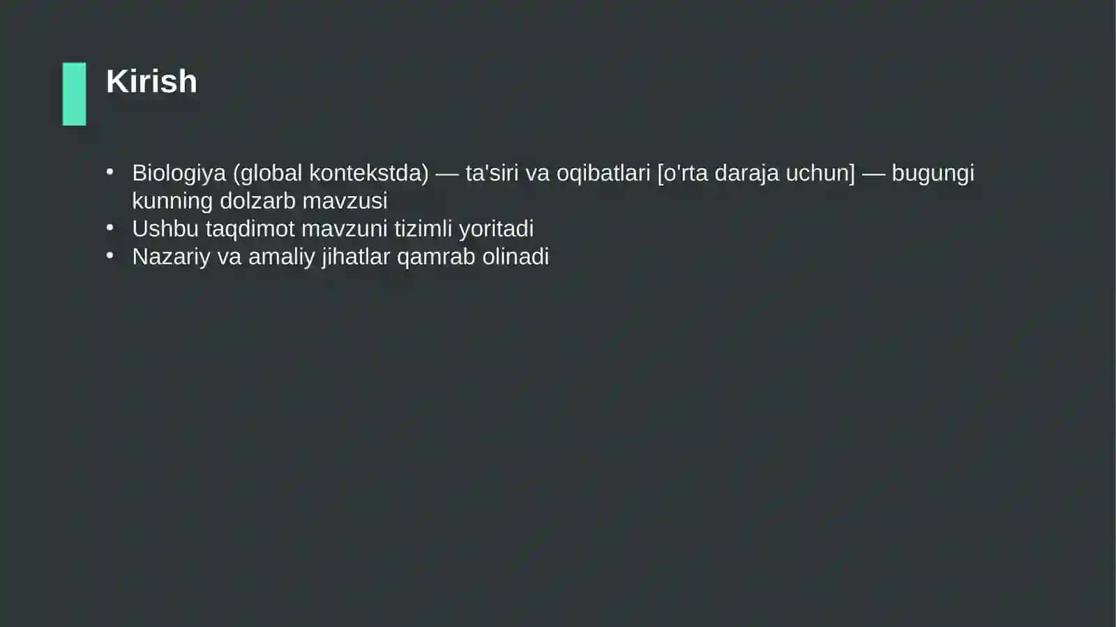 Biologiya (global kontekstda) — ta'siri va oqibatlari [o'rta daraja uchun] 3