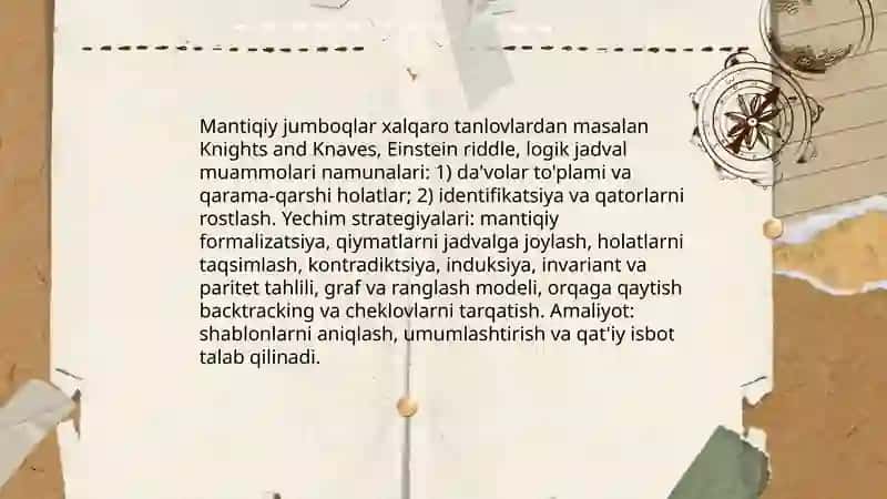 Qiziqarli, jumboqli elementar masalalarni yechishga o'rgatish 3