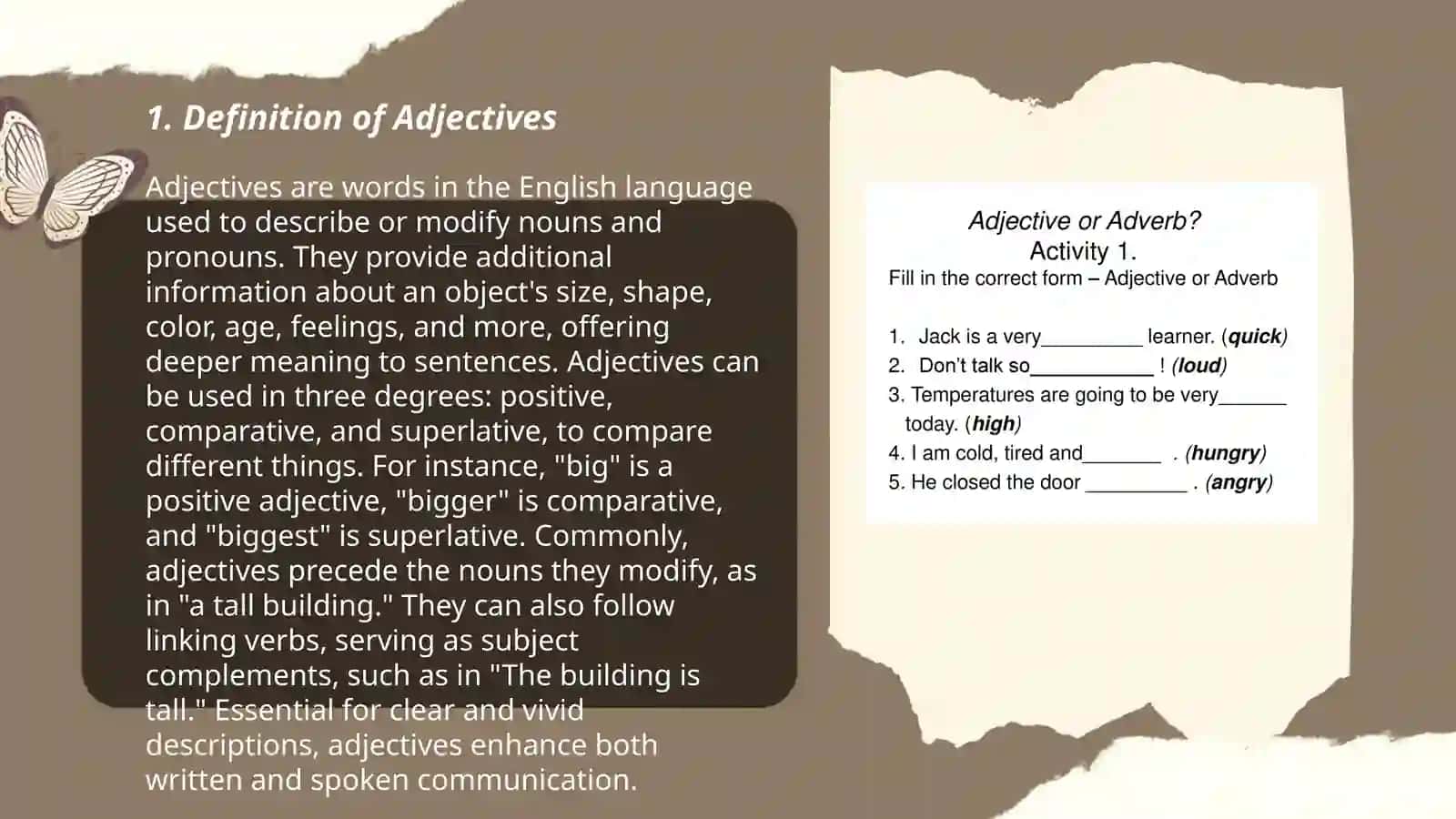 Adjective and adverbs 3