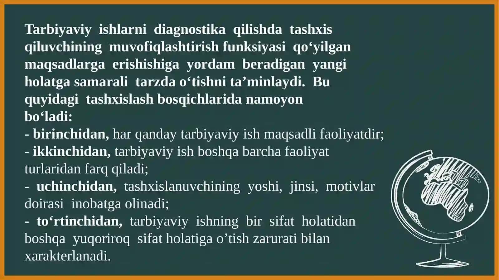 PEDAGOGIK DIAGNOSTIKA ASOSIDA UZLUKSIZ TA’LIMDA TARBIYAVIY ISHLARNI REJALASHTIRISH 3