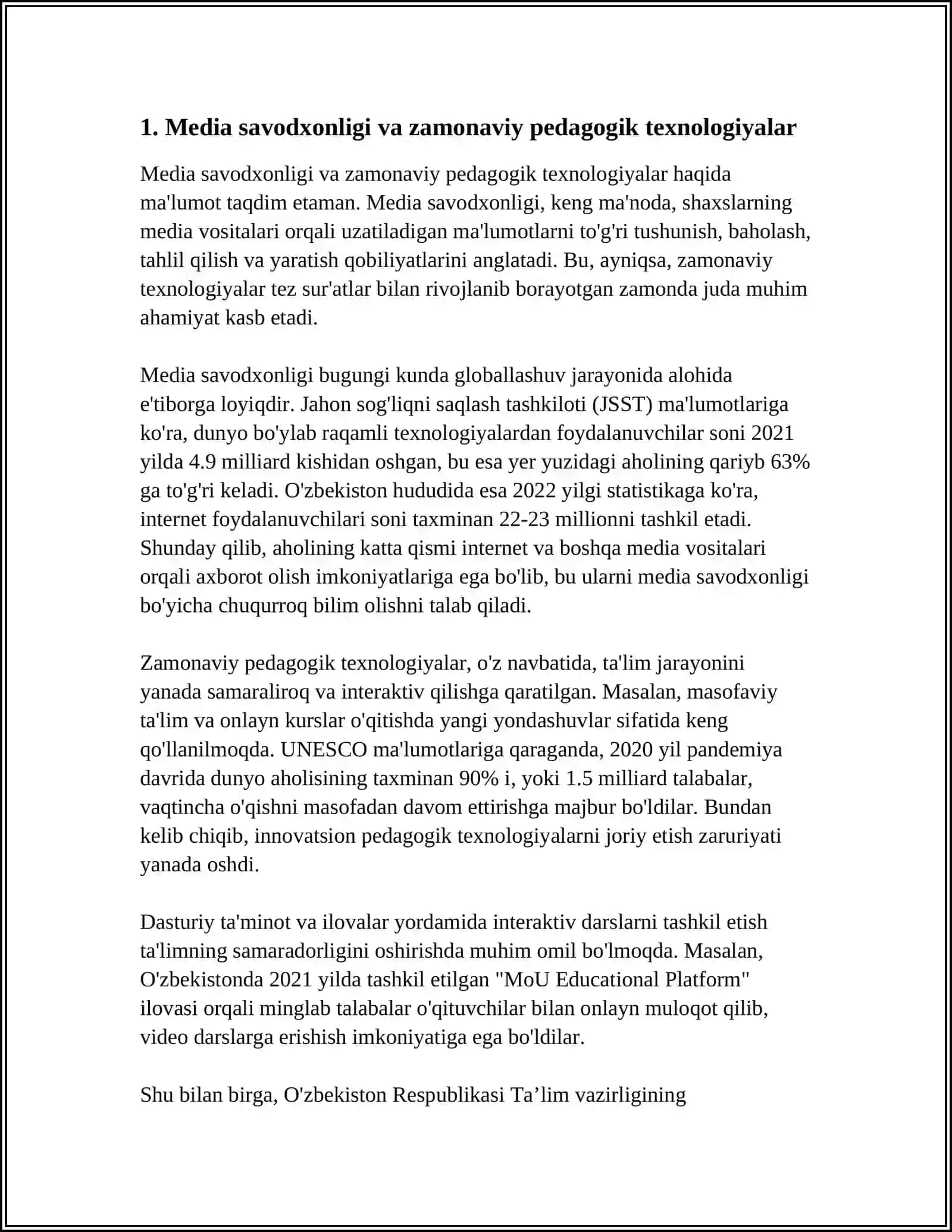 MEDIA MADANIYAT VA INNOVATSION PEDAGOGIK TEXNOLOGIYALAR 3