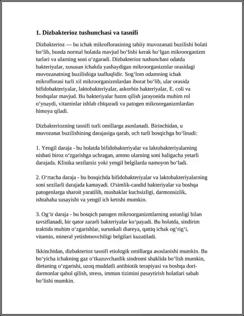 DIZBAKTERIOZ VA DIZBAKTERIOZNING ZAMONAVIY BAKTERYALAGIK DIAGNOSTIKASI 3