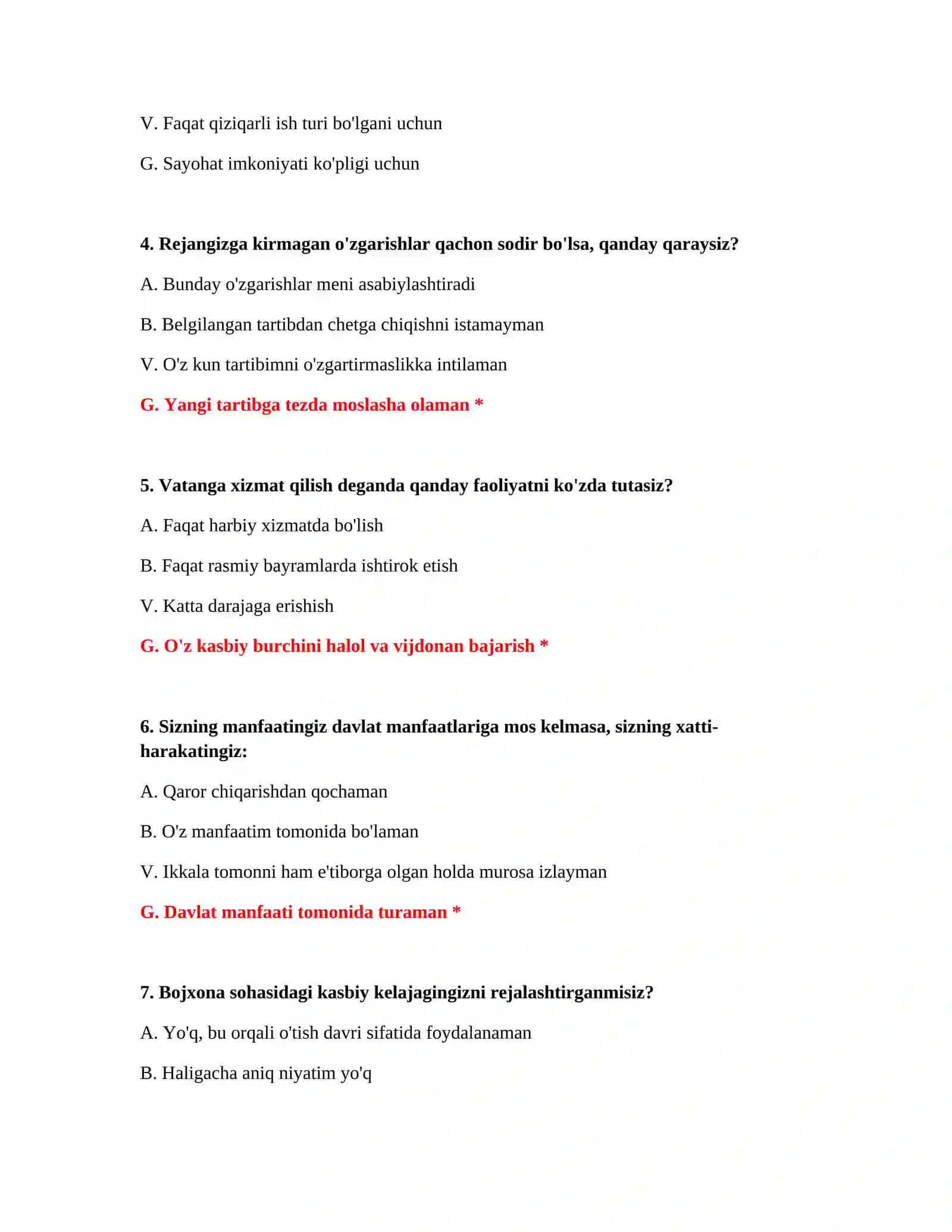 PSIXOTEST SAVOLLARI 3