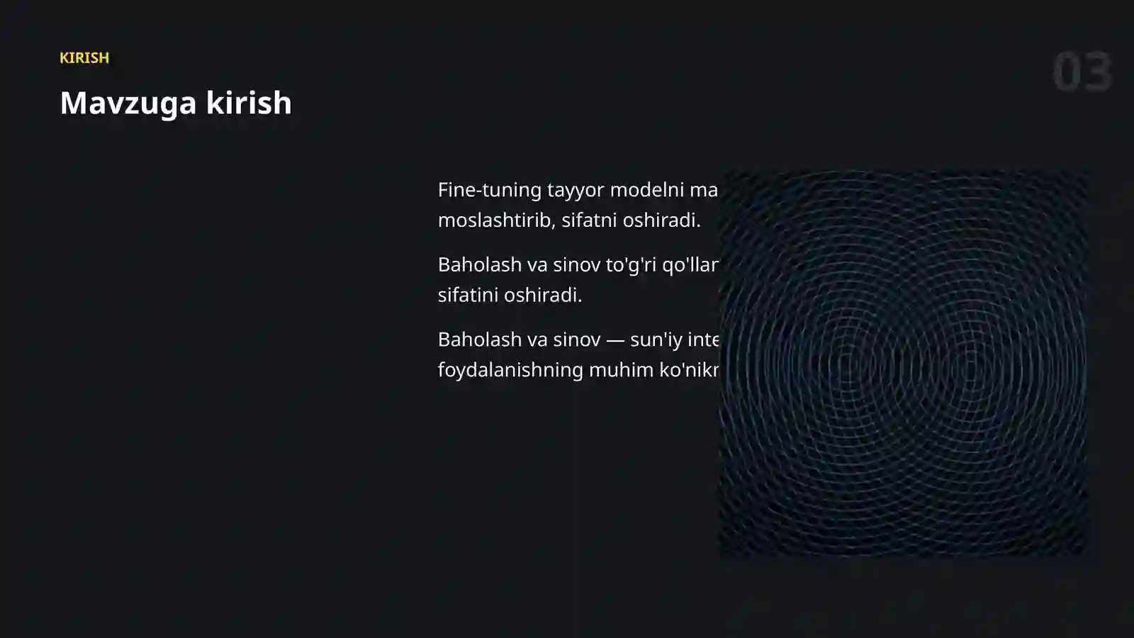 MODELLARNI SOZLASH (FINE-TUNING) 3
