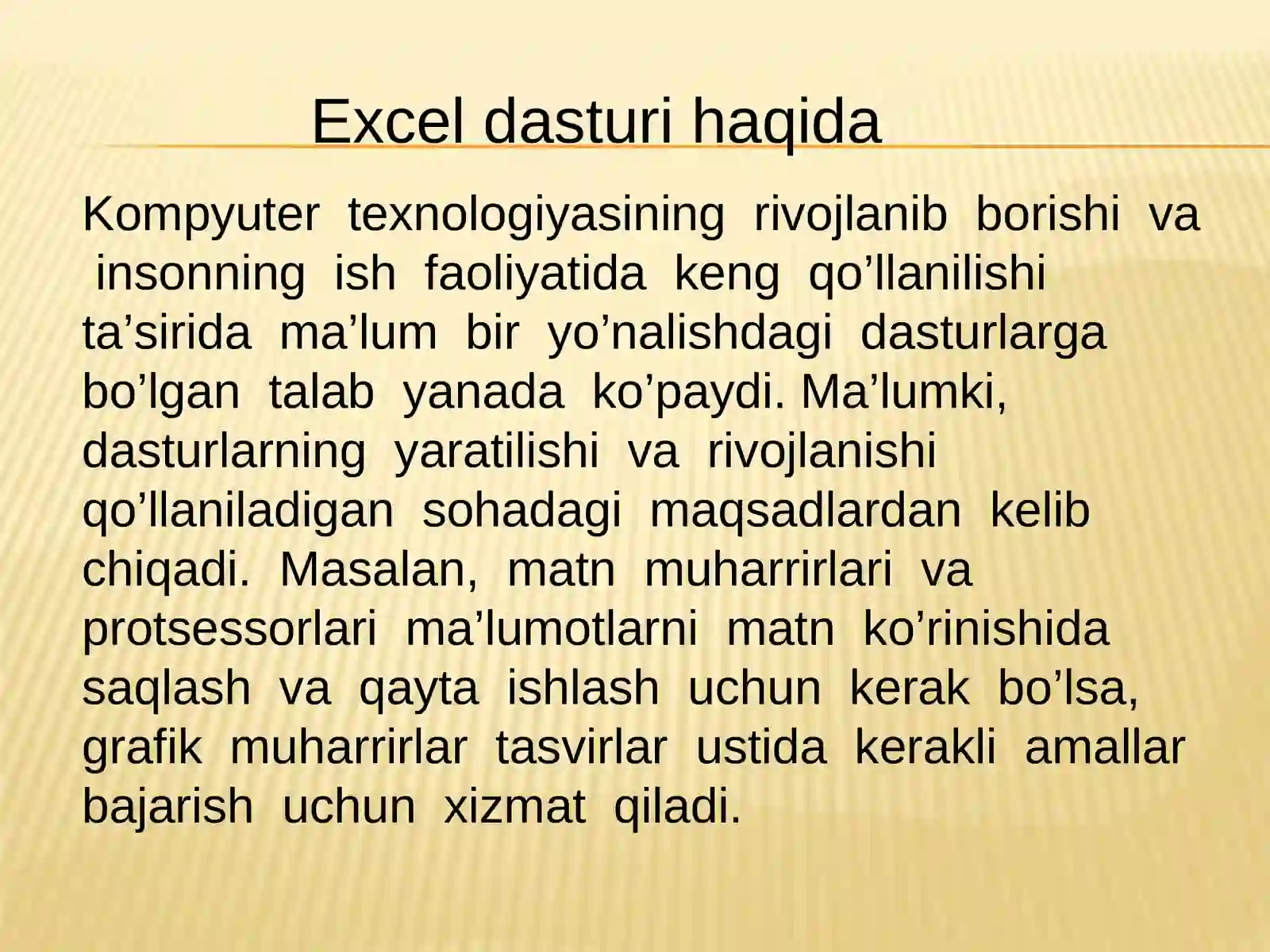 Excel dasturi haqida 3