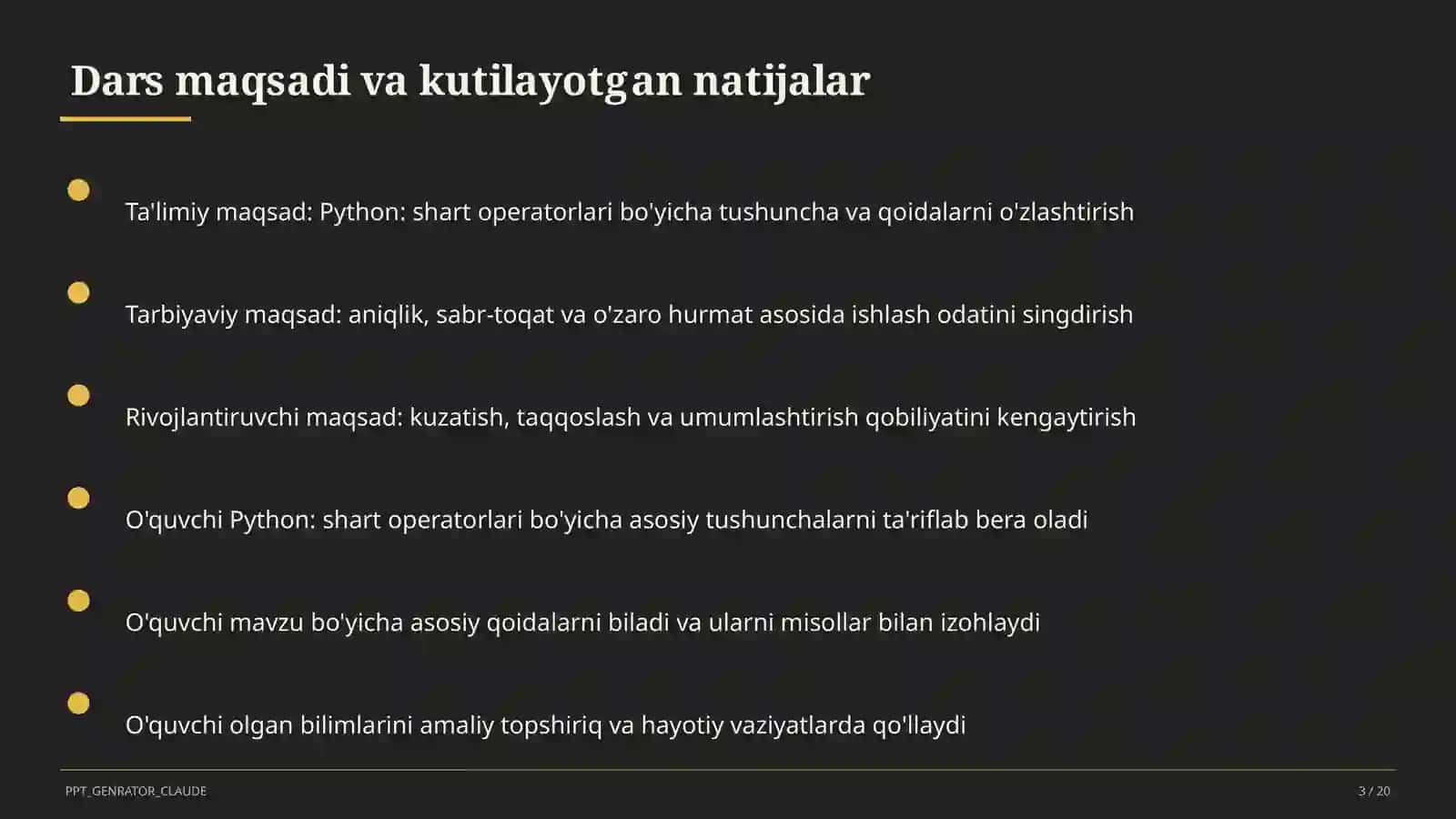 Python: shart operatorlari (8-sinf) 3