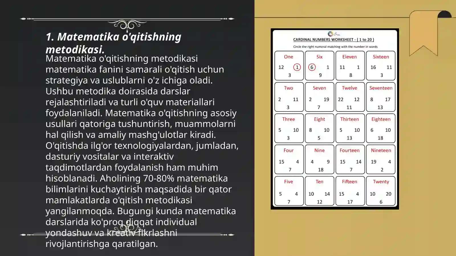 Ilmiy predmet sifatidagi matematikao’qitish uslubiyati fani 3