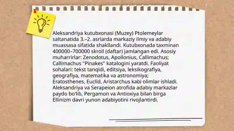 Ellinizm va Rim hukmronligi davri yunon adabiyoti 3
