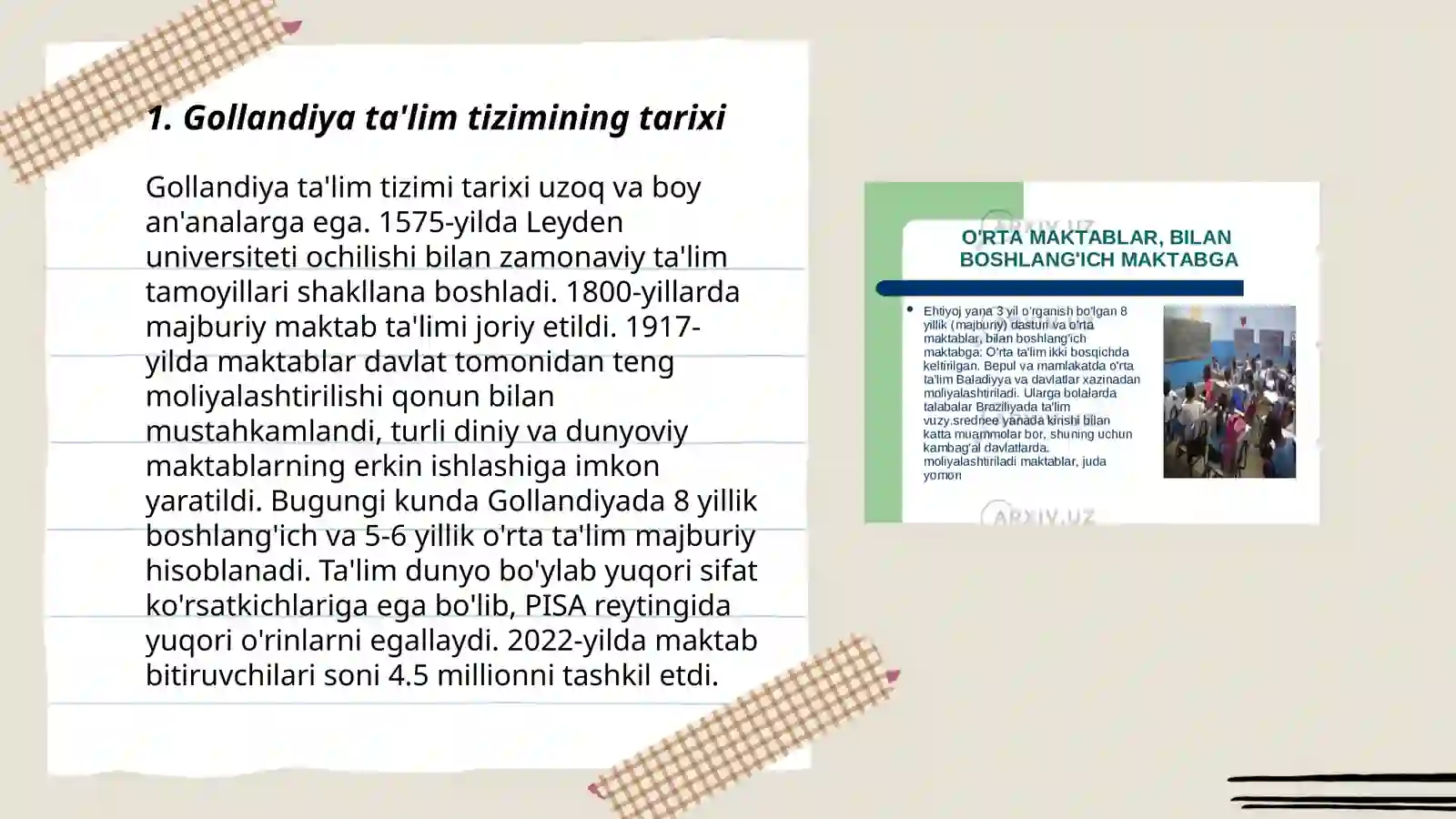 Gollandiya ta'lim tizimi 3