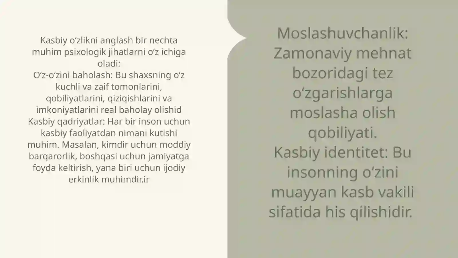 Shaxsda kasbiy o‘zlikni anglashning psixologik xususiyatlari 3
