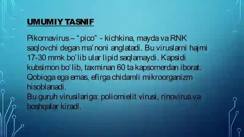 Pikarnoviruslar xarakteristikasi va laboratoriyatashxisi 3