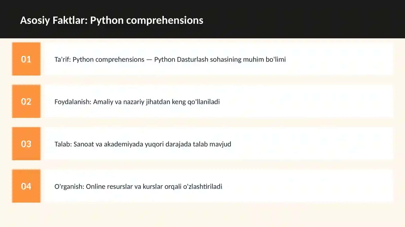Python comprehensions 3