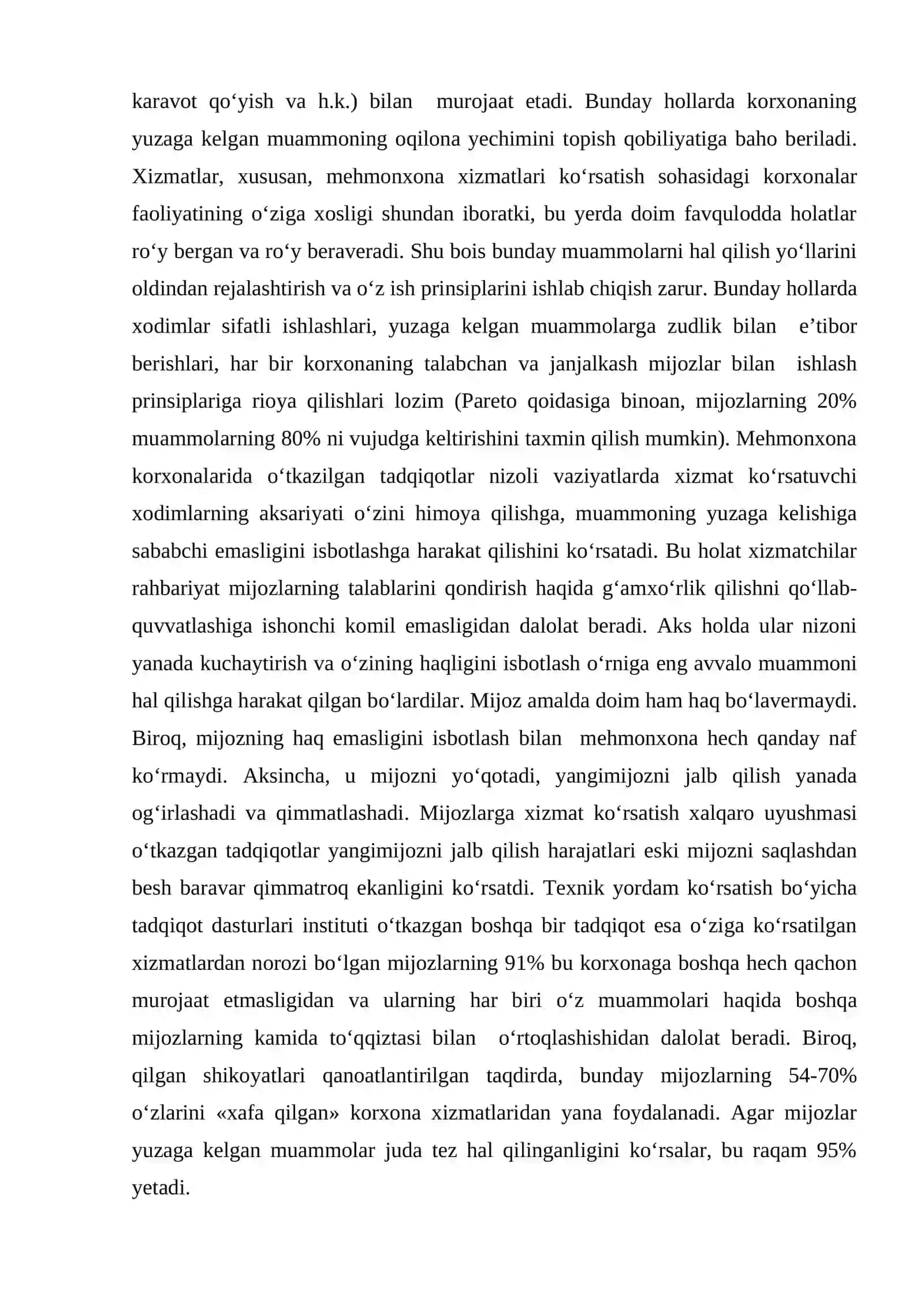 Mehmonxona biznesida sifatning mazmuni va mohiyati 3