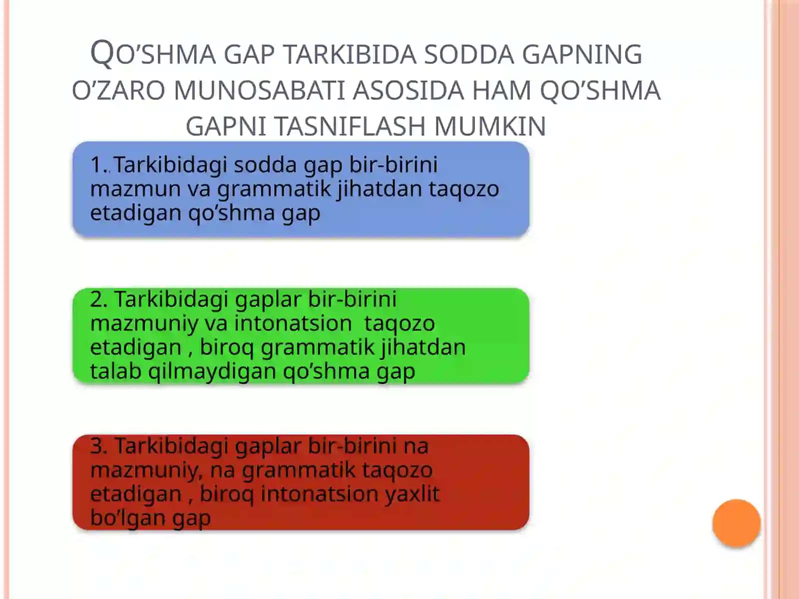 tobe munosabatli qo’shma gaplar tahlili 3