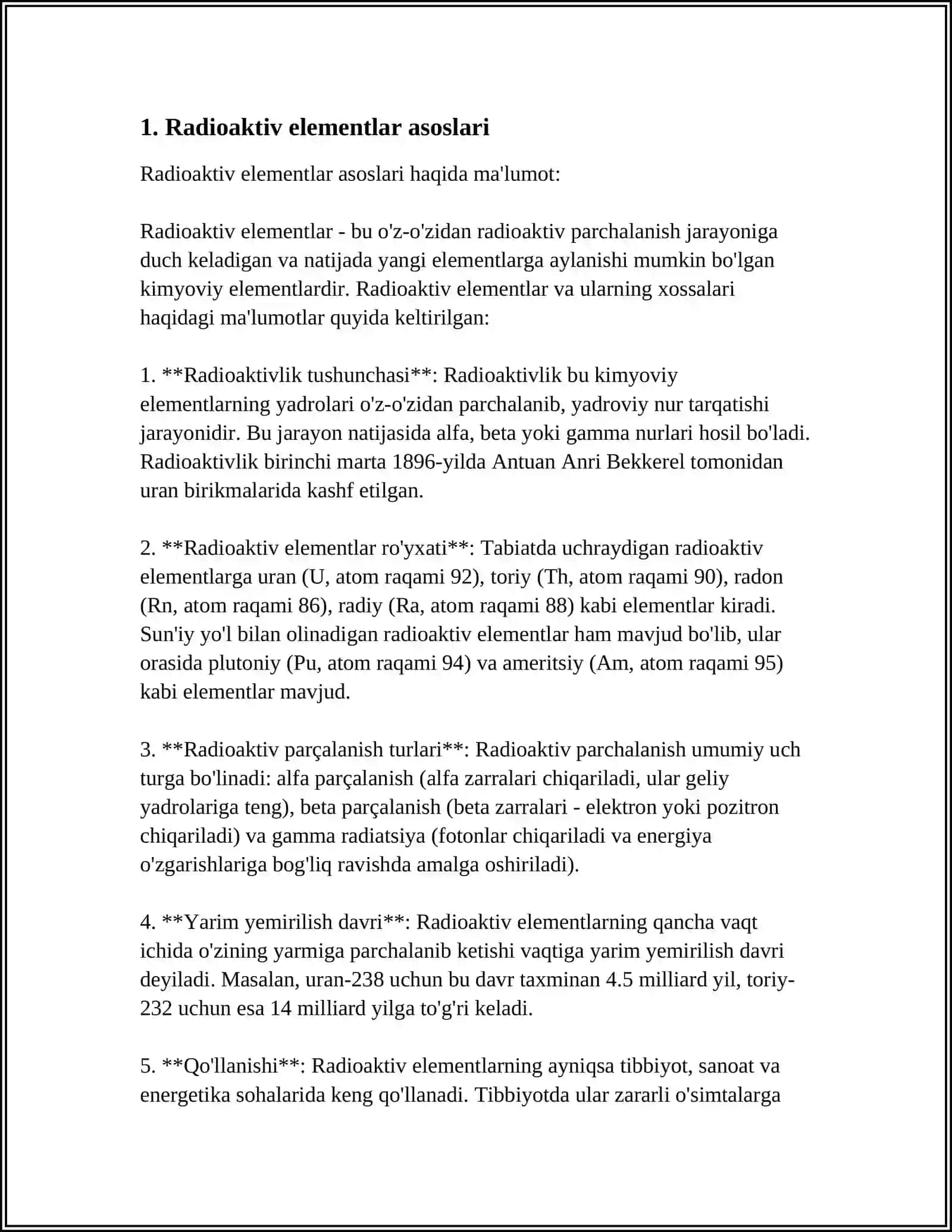 RADIOAKTIV OILALAR. SUNʼIY RADIOAKTIV OILALAR SLAYD TAYYORLASH 3