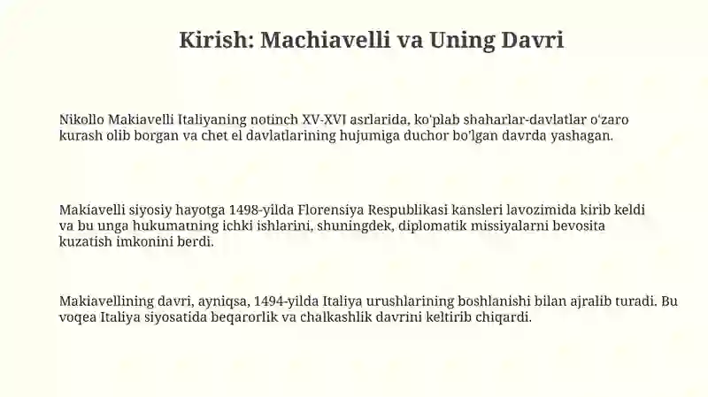 Makiavellining “Xukmdor” asari 3