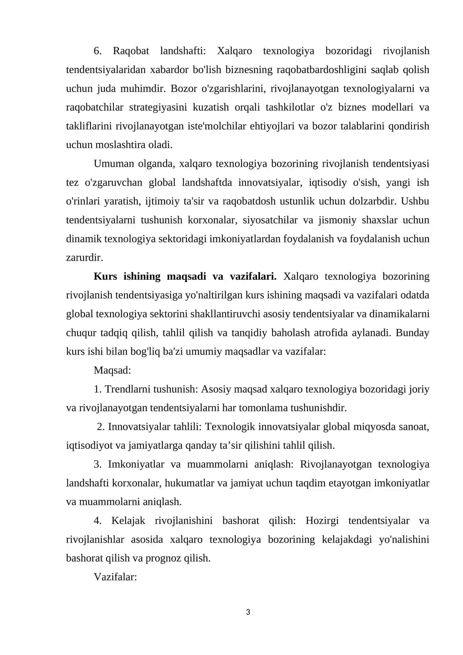 Xalqaro texnologiya bozorining rivojlanish tendensiyasi 3