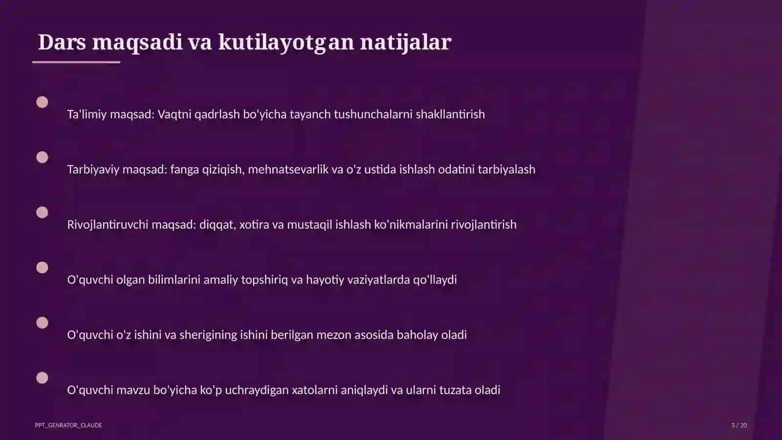Vaqtni qadrlash (4-sinf) 3