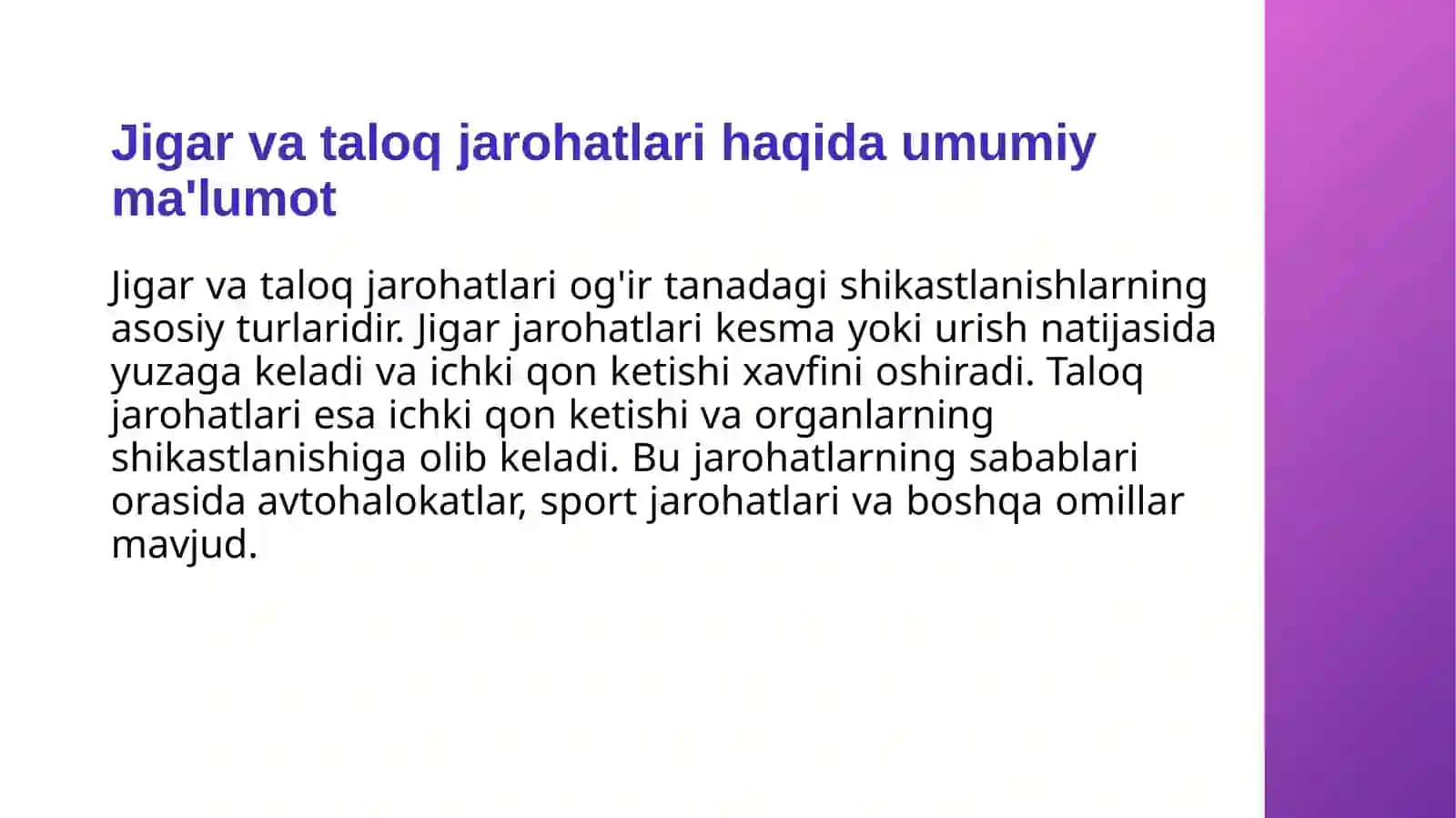 jigar va taloq jarohatlari 3