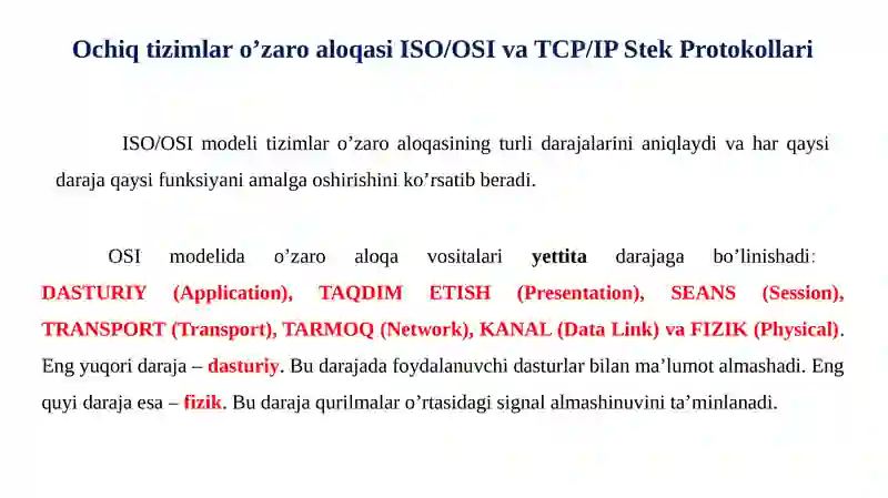 ISO/OSI modeli 3