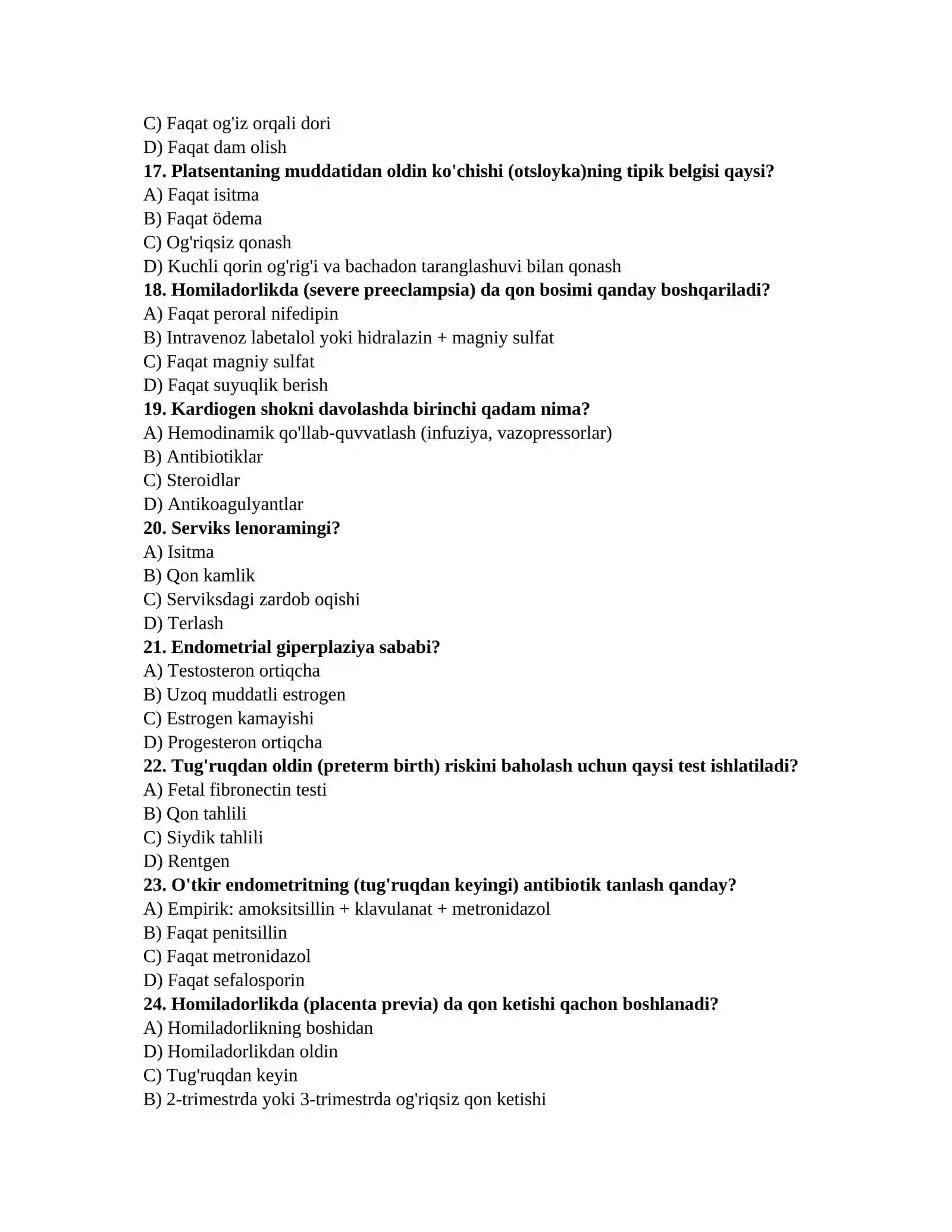 Endokrinolog testlari 3