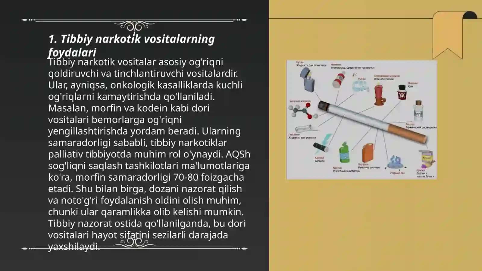 Tibbiy va sintetik narkotik vositalar. Foydasi va zarari 3