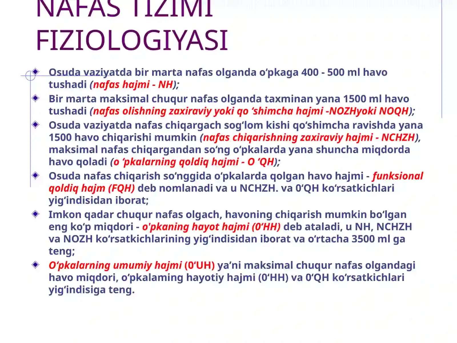 Nafas tizimi kasalliklarida bemorni tekshirish usullari.So’rab-surishtirish. Ko’krak qafasi palpatsiyasi 3