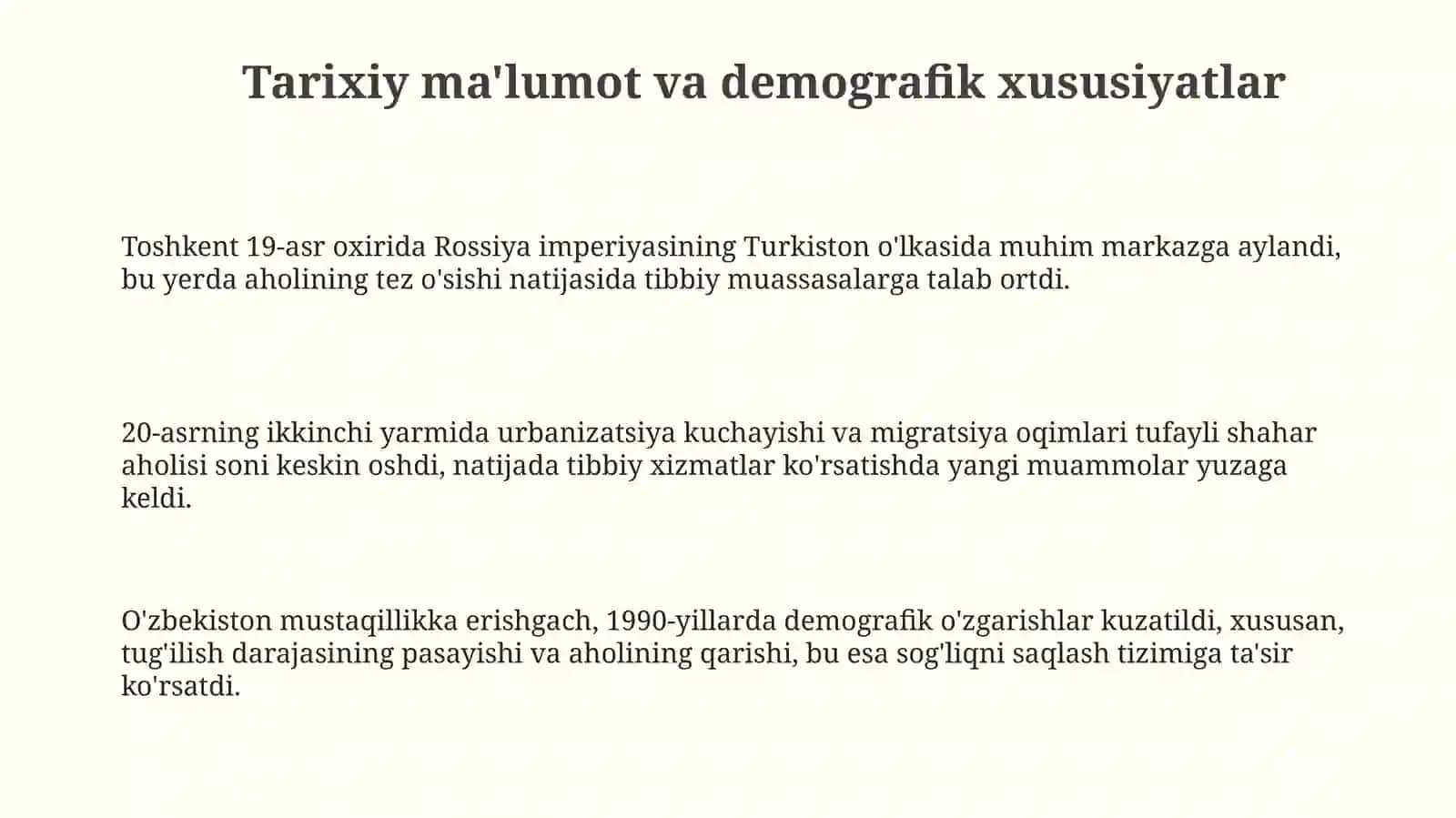 Shaharlarda tibbiy yordamni tashkil etish 3