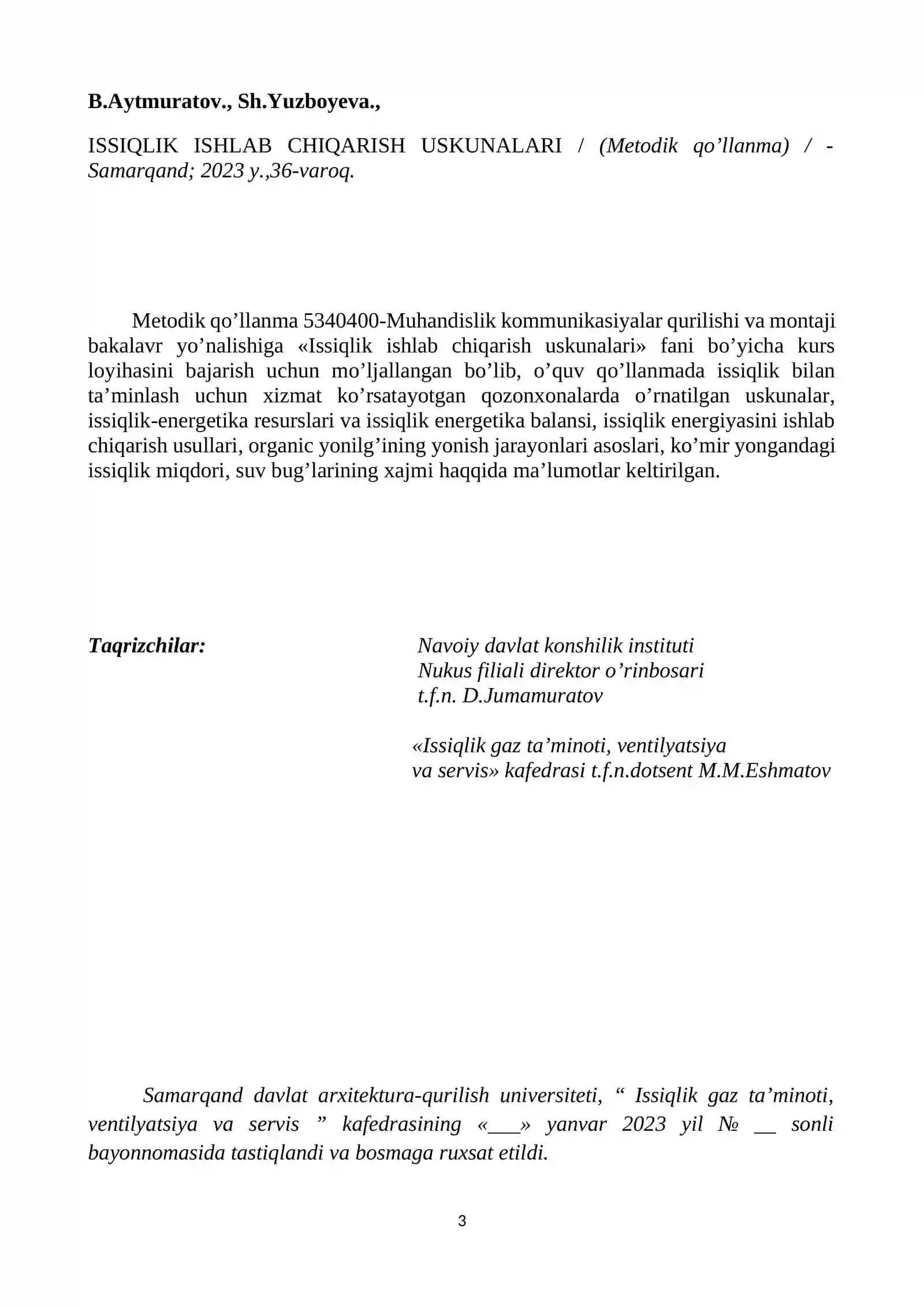 Issiqlik ishlab chiqarish uskunlari 3