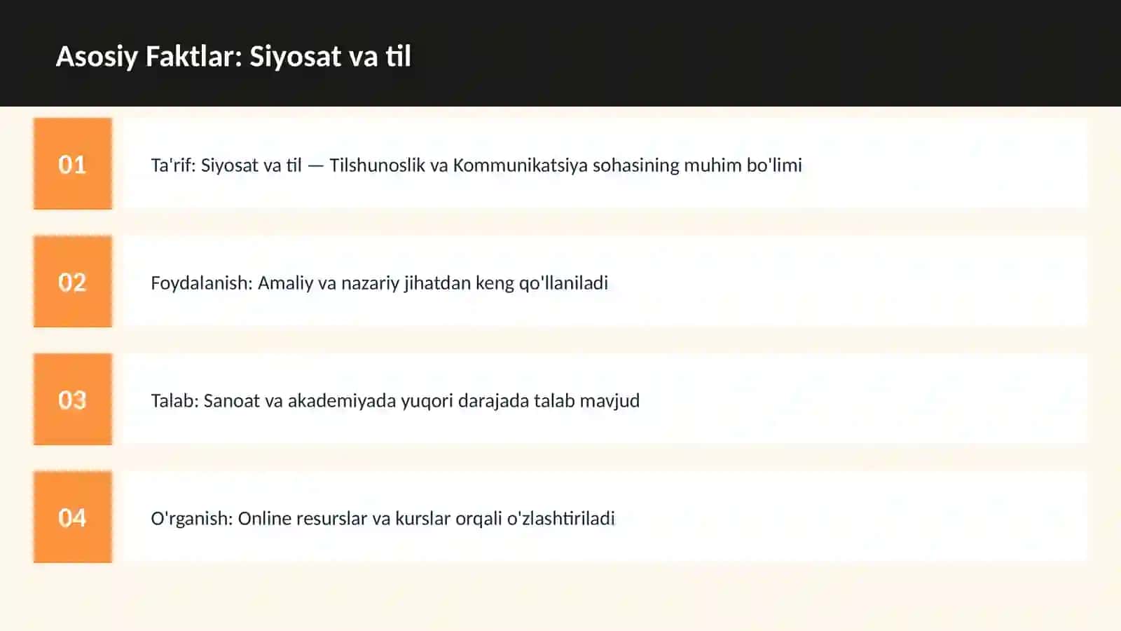 Siyosat va til 3